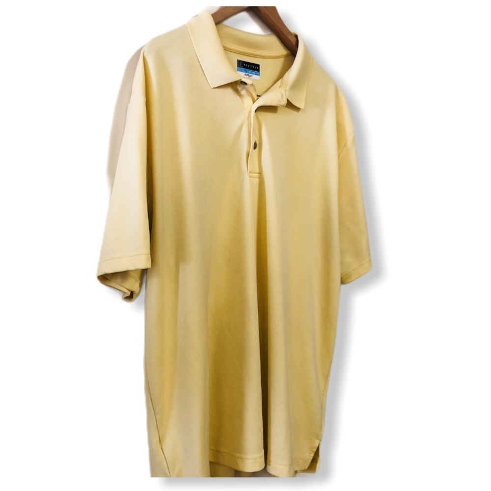 PGA TOUR AIRFLEX YELLOW SHORT SLEEVE SHIRT - Picture 2 of 5